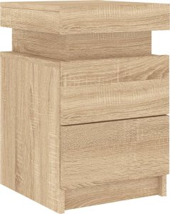 vidaXL Szafka nocna z oświetleniem LED, dąb sonoma, 35x39x55 cm 6