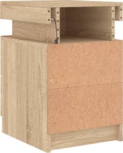 vidaXL Szafka nocna z oświetleniem LED, dąb sonoma, 35x39x55 cm 10