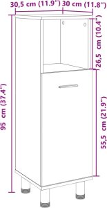 vidaXL Szafka łazienkowa, dąb sonoma, 30,5x30x95 cm 10