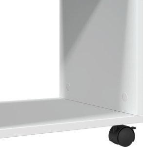 vidaXL Stolik boczny na kółkach, biały, 70x35x60 cm 8