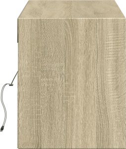vidaXL Ścienna szafka TV z LED, dąb sonoma, 140x31x38 cm 7