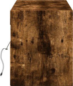 vidaXL Ścienna szafka TV z LED, przydymiony dąb, 140x31x38 cm 7