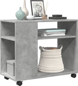 vidaXL Stolik boczny na kółkach, szarość betonu, 70x35x60 cm 4