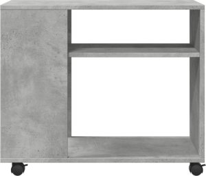 vidaXL Stolik boczny na kółkach, szarość betonu, 70x35x60 cm 5