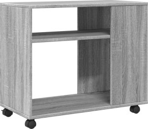 vidaXL Stolik boczny na kółkach, szary dąb sonoma, 70x35x60 cm 7