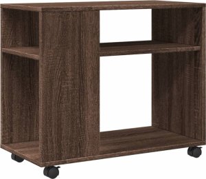 vidaXL Stolik boczny na kółkach, brązowy dąb, 70x35x60 cm 2