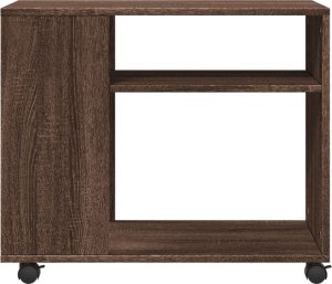 vidaXL Stolik boczny na kółkach, brązowy dąb, 70x35x60 cm 5