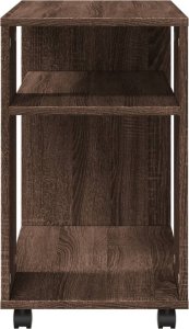 vidaXL Stolik boczny na kółkach, brązowy dąb, 70x35x60 cm 6