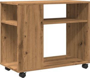 vidaXL Stolik boczny na kółkach, dąb artisian, 70x35x60 cm 2