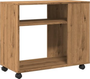 vidaXL Stolik boczny na kółkach, dąb artisian, 70x35x60 cm 7
