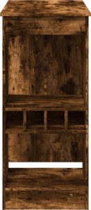 vidaXL Stolik barowy z przegródkami, przydymiony dąb, 90x47,5x103,5 cm 5