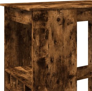 vidaXL Stolik barowy z przegródkami, przydymiony dąb, 90x47,5x103,5 cm 7