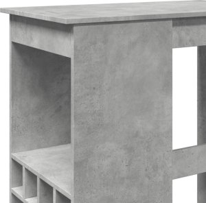 vidaXL Stolik barowy z przegródkami, szarość betonu, 90x47,5x103,5 cm 7