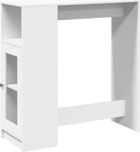 vidaXL Stolik barowy z przegrodami, biały, 101x40x103,5 cm 2