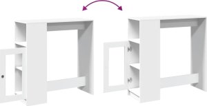 vidaXL Stolik barowy z przegrodami, biały, 101x40x103,5 cm 8