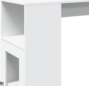 vidaXL Stolik barowy z przegrodami, biały, 101x40x103,5 cm 9