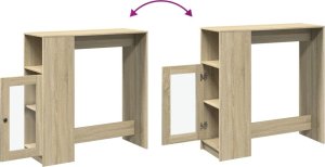 vidaXL Stolik barowy z przegrodami, dąb sonoma, 101x40x103,5 cm 8