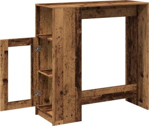 vidaXL Stolik barowy z przegrodami, stare drewno, 101x40x103,5 cm 5