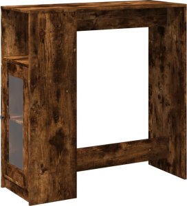 vidaXL Stolik barowy z przegrodami, przydymiony dąb, 101x40x103,5 cm 2