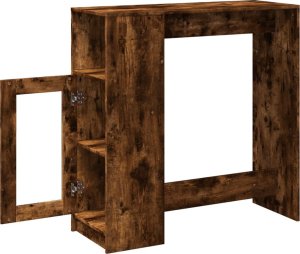 vidaXL Stolik barowy z przegrodami, przydymiony dąb, 101x40x103,5 cm 5