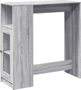 vidaXL Stolik barowy z przegrodami, szary dąb sonoma, 101x40x103,5 cm 2