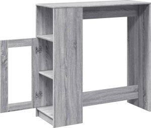 vidaXL Stolik barowy z przegrodami, szary dąb sonoma, 101x40x103,5 cm 5