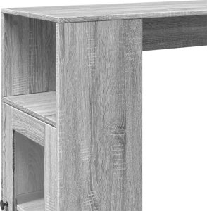 vidaXL Stolik barowy z przegrodami, szary dąb sonoma, 101x40x103,5 cm 9