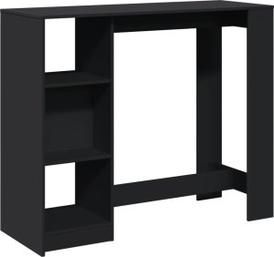 vidaXL Stolik barowy z regałem, czarny, 124x46x103,5 cm 2