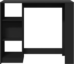 vidaXL Stolik barowy z regałem, czarny, 124x46x103,5 cm 4