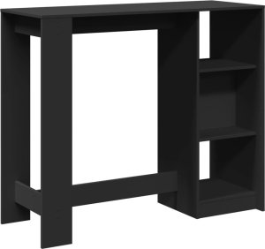 vidaXL Stolik barowy z regałem, czarny, 124x46x103,5 cm 6