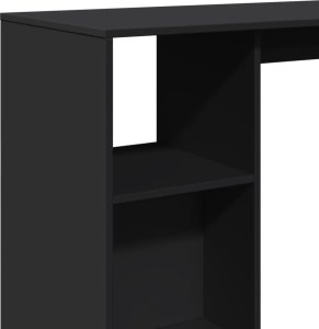 vidaXL Stolik barowy z regałem, czarny, 124x46x103,5 cm 7