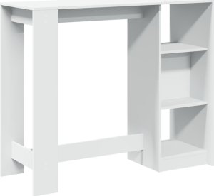 vidaXL Stolik barowy z regałem, biały, 124x46x103,5 cm 6