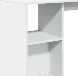 vidaXL Stolik barowy z regałem, biały, 124x46x103,5 cm 7