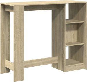 vidaXL Stolik barowy z regałem, dąb sonoma, 124x46x103,5 cm 6
