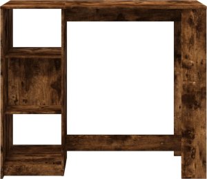 vidaXL Stolik barowy z półkami, przydymiony dąb, 124x46x103,5 cm 4