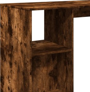 vidaXL Stolik barowy z półkami, przydymiony dąb, 124x46x103,5 cm 7