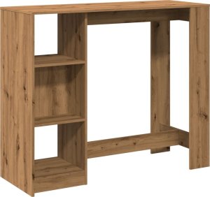 vidaXL Stolik barowy z regałem, dąb artisian, 124x46x103,5 cm 2