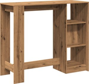 vidaXL Stolik barowy z regałem, dąb artisian, 124x46x103,5 cm 6