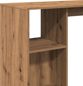 vidaXL Stolik barowy z regałem, dąb artisian, 124x46x103,5 cm 7