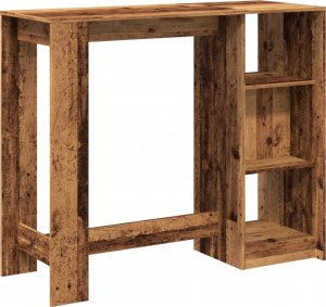 vidaXL Stolik barowy z regałem, stare drewno, 124x46x103,5 cm 6