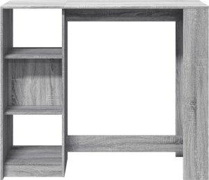 vidaXL Stolik barowy z regałem, szary dąb sonoma, 124x46x103,5 cm 4
