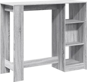 vidaXL Stolik barowy z regałem, szary dąb sonoma, 124x46x103,5 cm 6