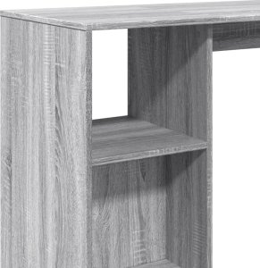 vidaXL Stolik barowy z regałem, szary dąb sonoma, 124x46x103,5 cm 7