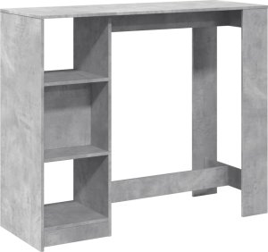 vidaXL Stolik barowy z regałem, szarość betonu, 124x46x103,5 cm 2