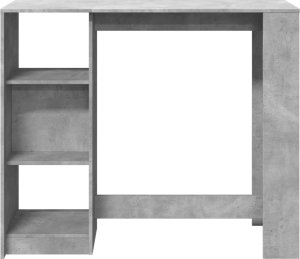 vidaXL Stolik barowy z regałem, szarość betonu, 124x46x103,5 cm 4