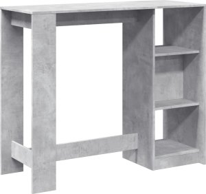 vidaXL Stolik barowy z regałem, szarość betonu, 124x46x103,5 cm 6
