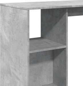 vidaXL Stolik barowy z regałem, szarość betonu, 124x46x103,5 cm 7