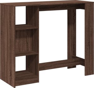vidaXL Stolik barowy z regałem, brązowy dąb, 124x46x103,5 cm 2