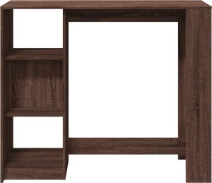 vidaXL Stolik barowy z regałem, brązowy dąb, 124x46x103,5 cm 4