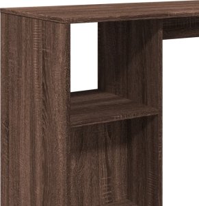 vidaXL Stolik barowy z regałem, brązowy dąb, 124x46x103,5 cm 7